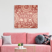Handmade Tribal Warli Folk Art ... Canvas Afdruk (Insitu (Woonkamer))