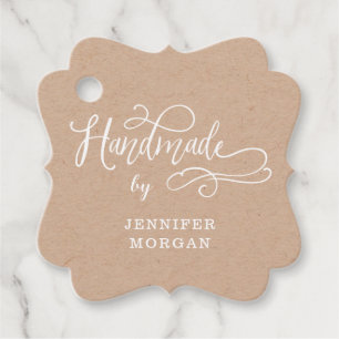 handmade whimsical script monogram product label