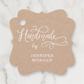 handmade whimsical script monogram product label (Voorkant)