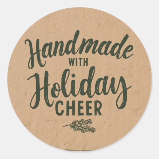 Handmade with Holiday Cheer Ronde Sticker (Voorkant)