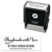 Handmade With Love #4 Bedrijfsnaam Website URL Zelfinktende Stempel (In situ)