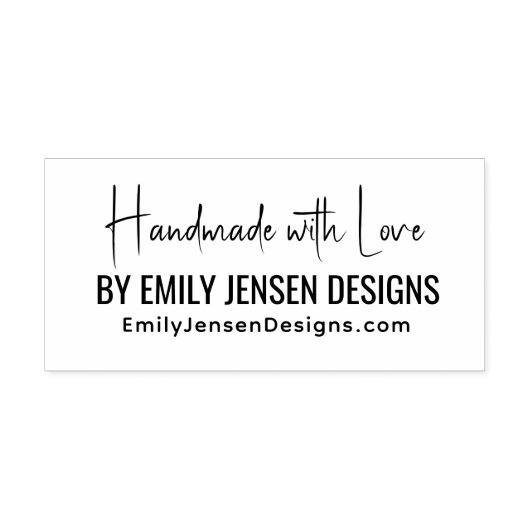Handmade With Love #6 Bedrijfsnaam Website URL Zelfinktende Stempel (Design)