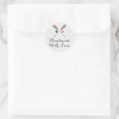 Handmade with Love Bohemian Crossed Arrows Rustig Ronde Sticker (Tas)