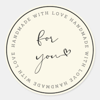 Handmade With Love Circle Sticker