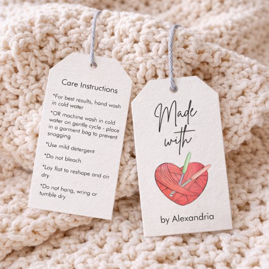 Handmade With Love Crochet Care Instructions Cadeaulabel