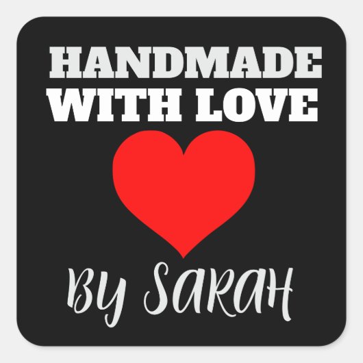 HANDMADE WITH LOVE CUSTOM STICKERS (Devant)