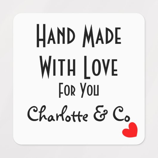 Handmade With Love For You Personalized Labels (Design 1)