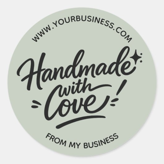 Handmade With Love Packaging Sticker (Voorkant)