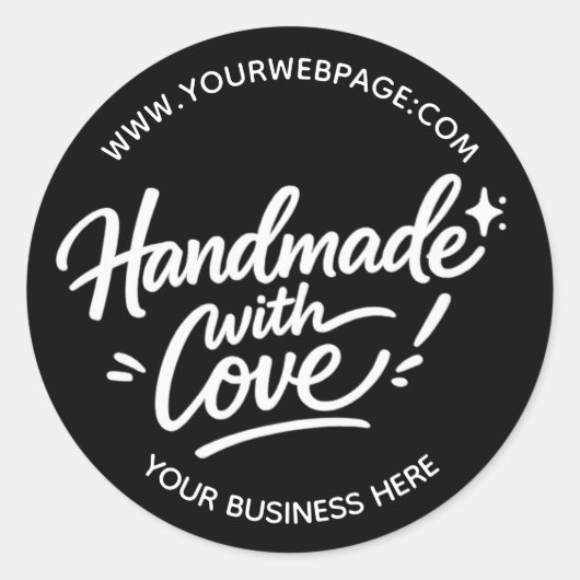 Handmade With Love Packaging Sticker (Voorkant)