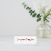 Handmade with Love Quote for Artisans Items in Red Mini Visitekaartje (Staand voorkant)