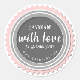Handmade With Love Round Sticker