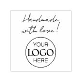Handmade With Love Script  Business Logo Zelfinktende Stempel (Design)