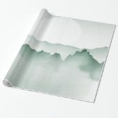 Handmatig gekleurd Waterverf berglandschap Cadeaupapier (Uitgerold)