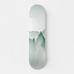 Handmatig gekleurd Waterverf berglandschap Skateboard