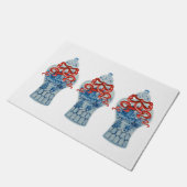 Handmatig geschilderd blauw gember deurmat (Schuin)