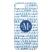 Handmatig geschilderd blauw Waterverf avy patroon Case-Mate iPhone Case (Achterkant)