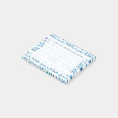 Handmatig geschilderd blauw Waterverf avy patroon Post-it® Notes (Schuin)