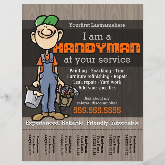 Handmatig Man.Carpenter.Plumber.Painter.Yard-werk Flyer (Voorkant)