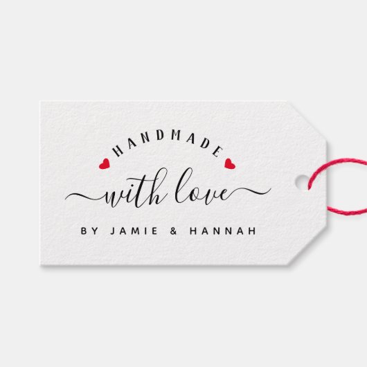 HANDMATIG MET VERLIES AANGEPASTE Moderne Script Kr Cadeaulabel (Voorkant (Horizontaal))