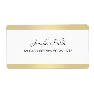 Handmatig script Moderne Gold White Elegant Sjablo Etiket