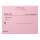 Handmatig voorgeschreven pad (groot - roze) notitieblok (Voorkant)