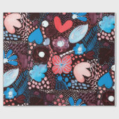 Handmatige Abstracte Waterverf Schets Doodle Fl Cadeaupapier (Vlak)