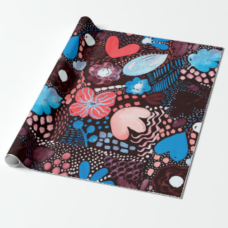 Handmatige Abstracte Waterverf Schets Doodle Fl Cadeaupapier