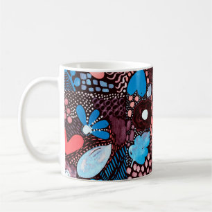 Handmatige Abstracte Waterverf Schets Doodle Fl Koffiemok