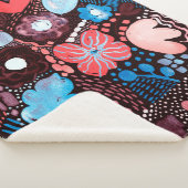 Handmatige Abstracte Waterverf Schets Doodle Fl Sherpa Deken (3/4)