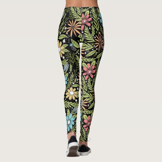 Handmatige afvoerbloemen leggings (Achterkant)