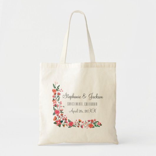 Handmatige afvoerbloemen tote bag (Voorkant)
