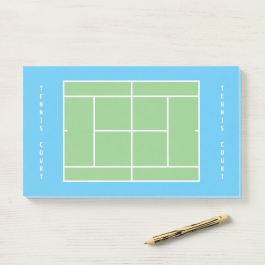Handmatige blanco tennis court layout sticky post- post-it® notes (Op bureau)