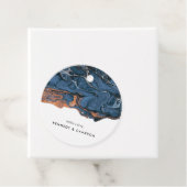 Handmatige blauwe marmertag bedankjes labels (In situ)