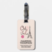 Handmatige Eiffeltoren Bagagelabel (Achterkant verticaal)