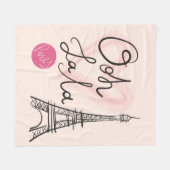 Handmatige Eiffeltoren Fleece Deken (Voorkant (Horizontaal))