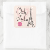 Handmatige Eiffeltoren Vierkante Sticker (Tas)