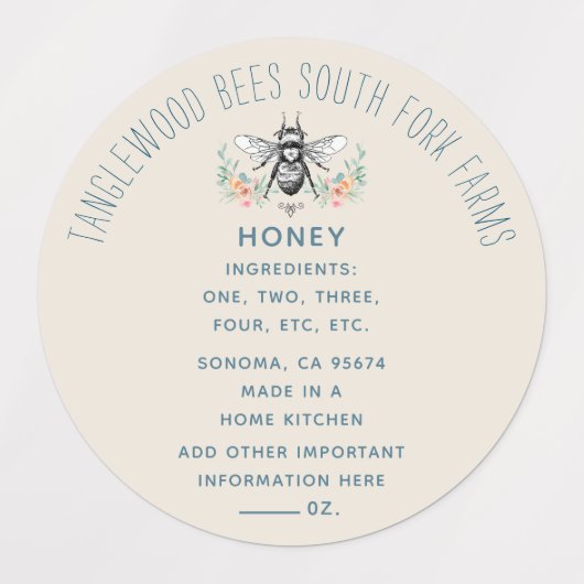 Handmatige eigenaar van de bijenteelt Apiary Flora Labels (Design 1)