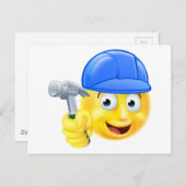Handmatige Man Carpenter Builder Emoji Emoticon Briefkaart (Voorkant / Achterkant)