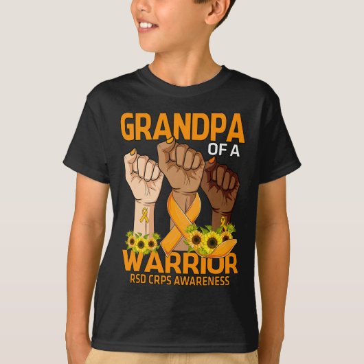 Handmatige opa van een Warrior RSD CRPS Awareness  T-shirt (Voorkant)