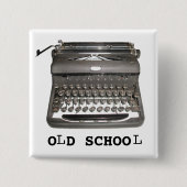 Handmatige schrijfmachine "Oude School"-Button Vierkante Button 5,1 Cm (Voorkant)