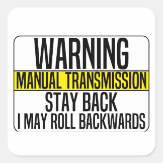 Handmatige transmissie Blijf terug kan naar achter Vierkante Sticker