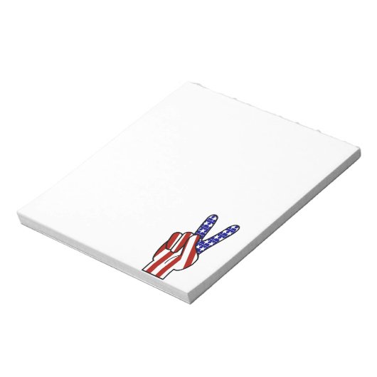 Handmatige vredesteken - Rood wit & blauw Notitieblok (Gedraaid)