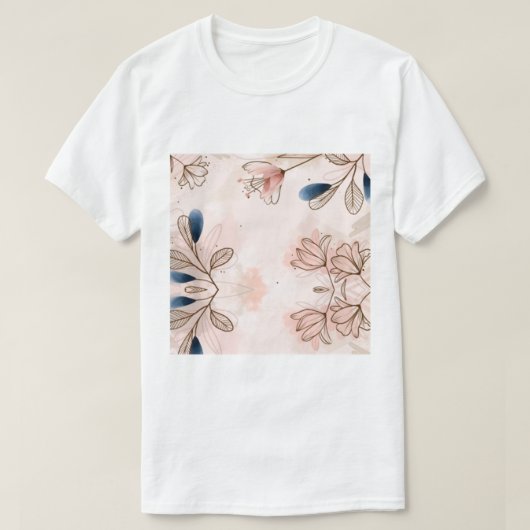 Handmatige Waterverf Floral Batik Pattern T-shirt (Design voorkant)