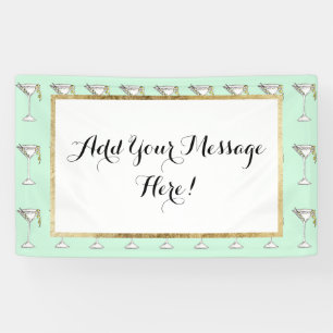 Handmatige Waterverf Olive Martini Cocktail Spandoek