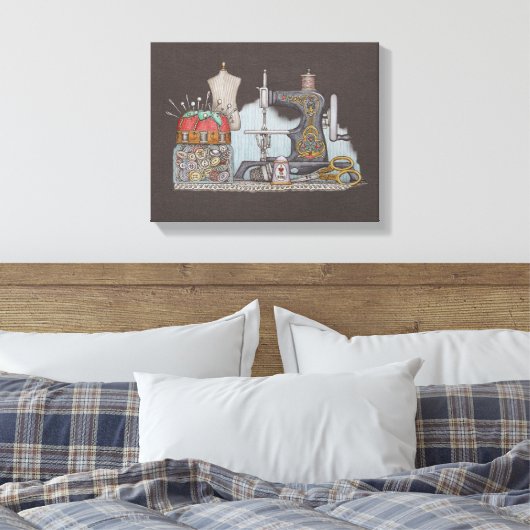 Handnaaimachine Canvas Afdruk (Insitu (Slaapkamer))