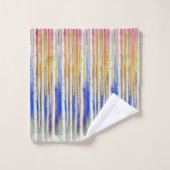 Handpainted rainbow sunset birch watercolor forest (Gant de toilette)