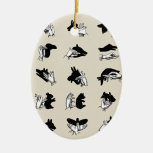  handpalmspelen voor de schaduw van de hand keramisch ornament