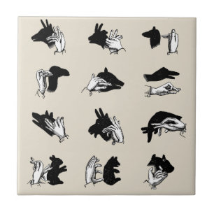  handpalmspelen voor de schaduw van de hand tegeltje