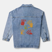 handpalmverf denim jacket (Achterkant)