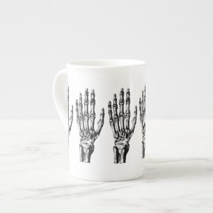  handpatroon van skelet porselein kop